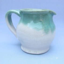 Tiny cone six porcelain pitcher, 25